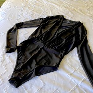 ASOS Deep V Plunging bodysuit - black XS